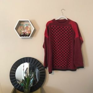 80s style geometric sweater